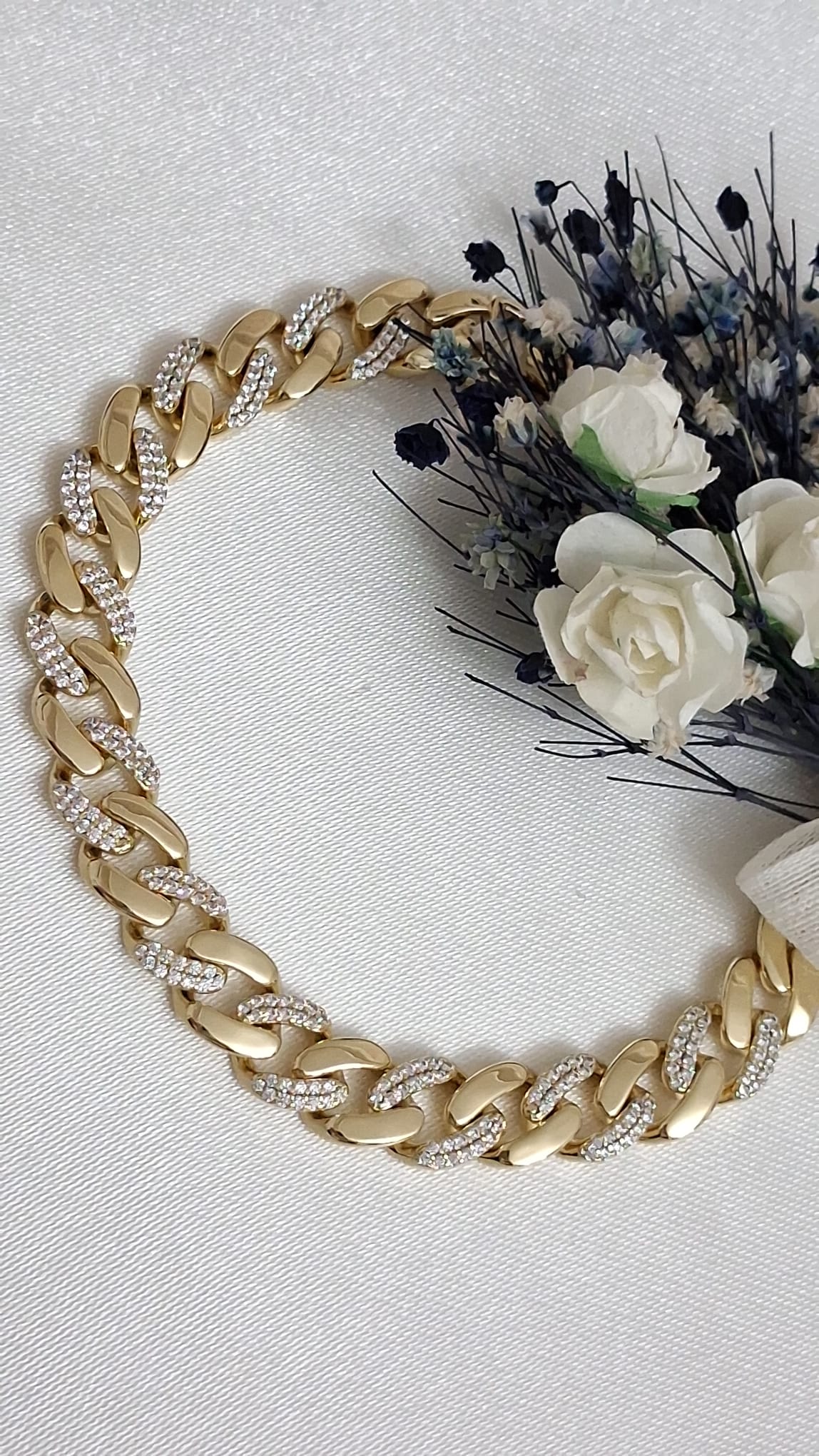 XUPING Bileklik - Kalın Zincir Üzeri Baget Taşlı